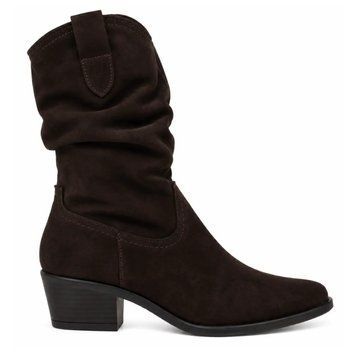 Напівчоботи на підборі Casual marron (4231_41) коричнева замша 11603 фото