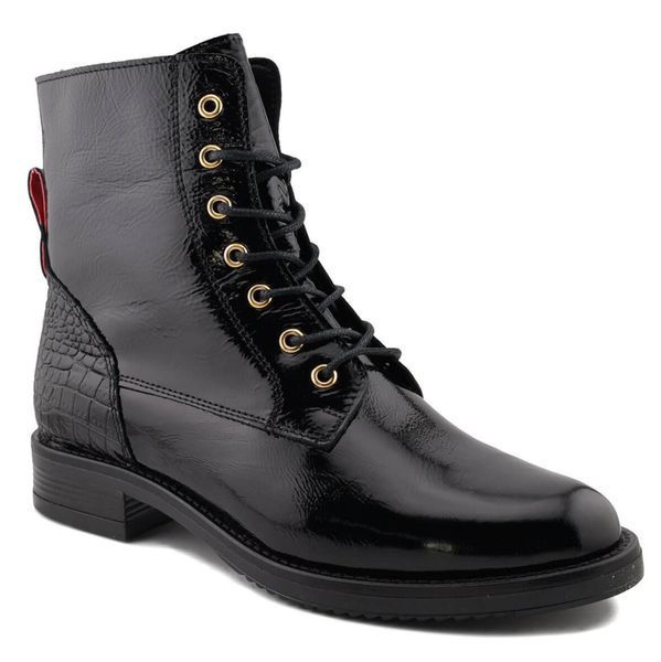 Черевики Casual negro (3914_36) лакова шкіра 9316 фото