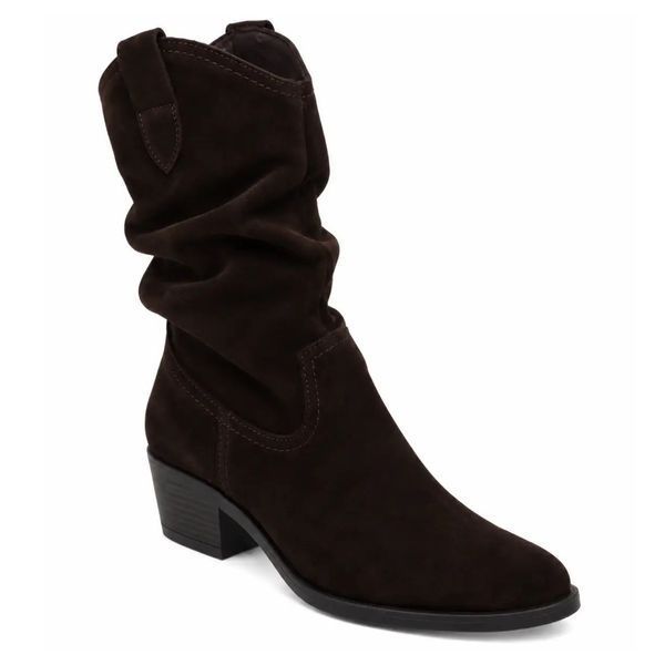 Напівчоботи на підборі Casual marron (4231_41) коричнева замша 11603 фото