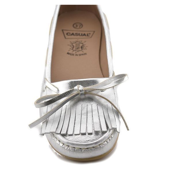 Мокасини Casual plata (3820_36) срібляста шкіра 8626 фото
