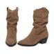Напівчоботи на підборі Casual taupe (4230_41) сіро-коричнева замша 11608 фото 4