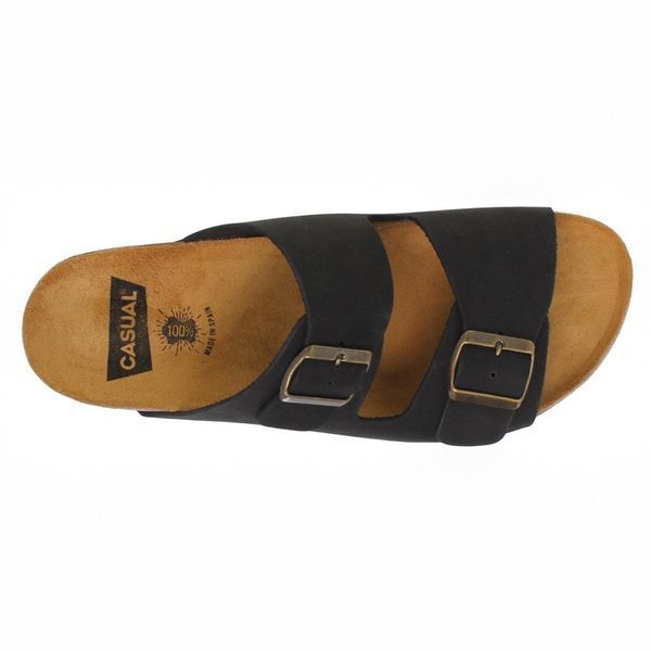 Шльопанці Casual negro (1726_45) чорна шкіра 9039 фото
