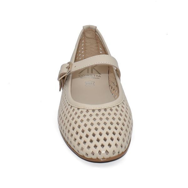 Балетки сітка Cokketa beige (4147_41) бежева шкіра з перфорацією 11065 фото