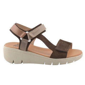 Босоніжки на липучці Blusandal marron (4163_41) коричнева шкіра та замша 11294 фото