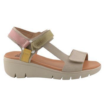 Босоніжки на липучці Blusandal beige (4159_41) бежева шкіра та замша 11289 фото