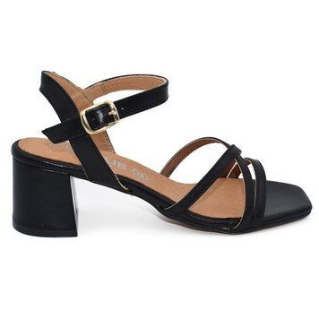 Босоніжки на каблуке In Vogue negro (3995_41) чорна шкіра 10197 фото